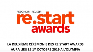 LA DEUXIÈME CÉRÉMONIE DES RE.START AWARDS AURA LIEU LE 1er OCTOBRE 2019 À L'OLYMPIA
