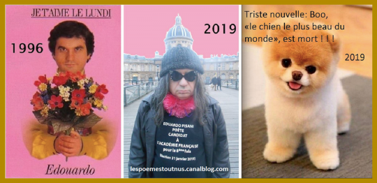 Edouardo, le chanteur de "Je t'aime le lundi", candidat à l'Académie française pour la 8ème fois. (élection 31 janvier 2019)