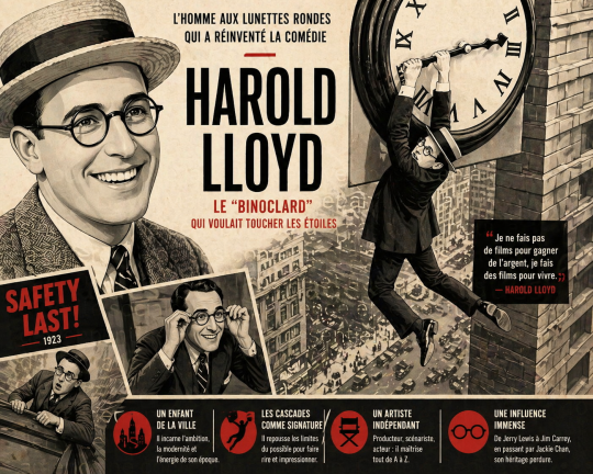 Harold Lloyd : pourquoi le “binoclard” du cinéma muet a changé Hollywood à jamais